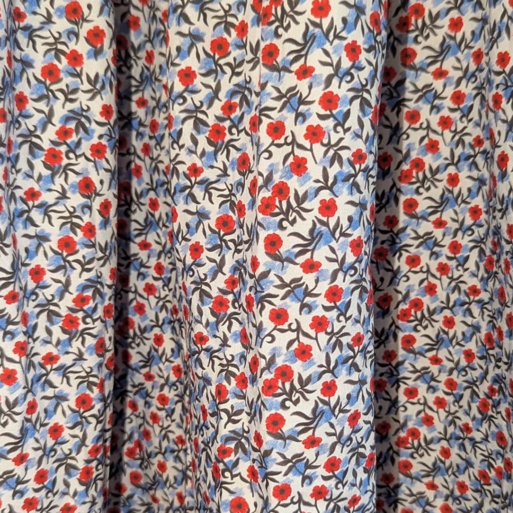 J.Crew Smocked Midi Meadow Dress in Poppy Womens XL Floral Cotton Puff Sleeve‎ - Picture 7 of 14